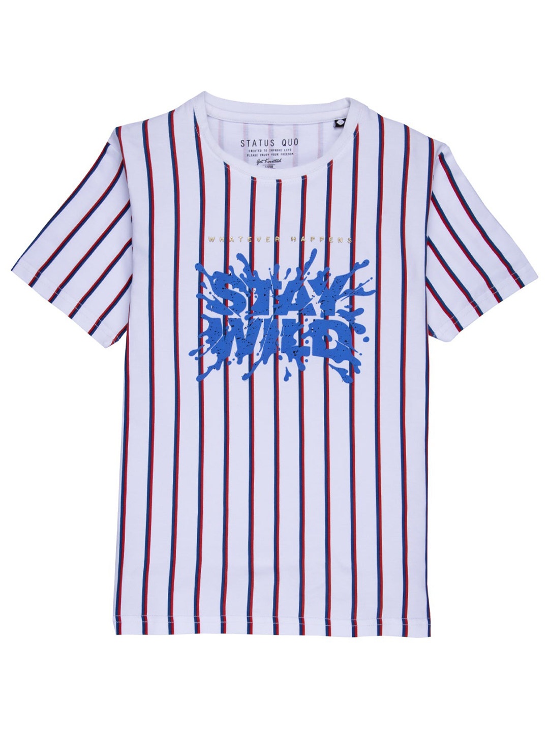 

Status Quo Boys White Striped Tropical T-shirt