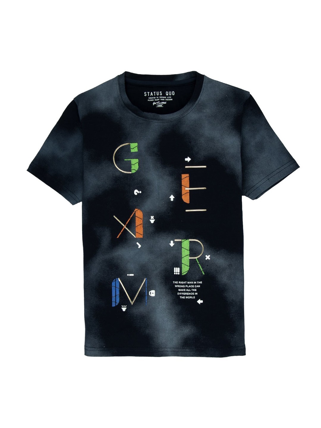 

Status Quo Boys Navy Blue Printed T-shirt