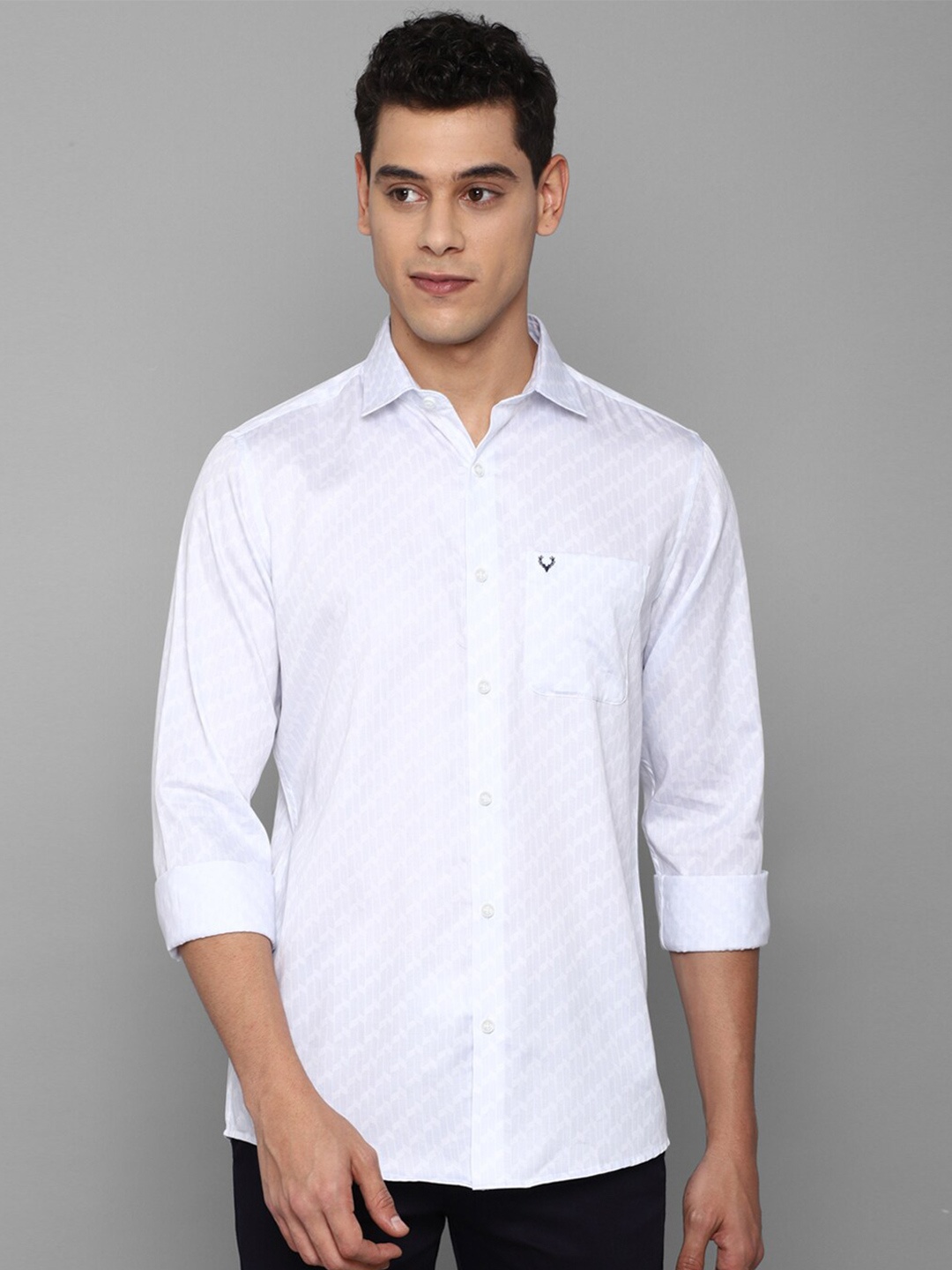 

Allen Solly Men White Slim Fit Printed Casual Shirt