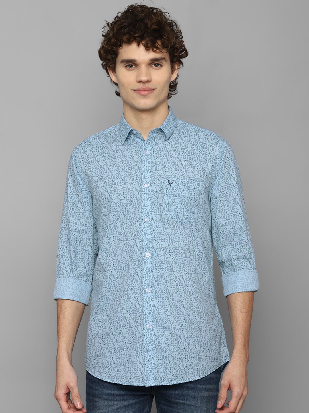 

Allen Solly Men Blue Slim Fit Printed Casual Shirt