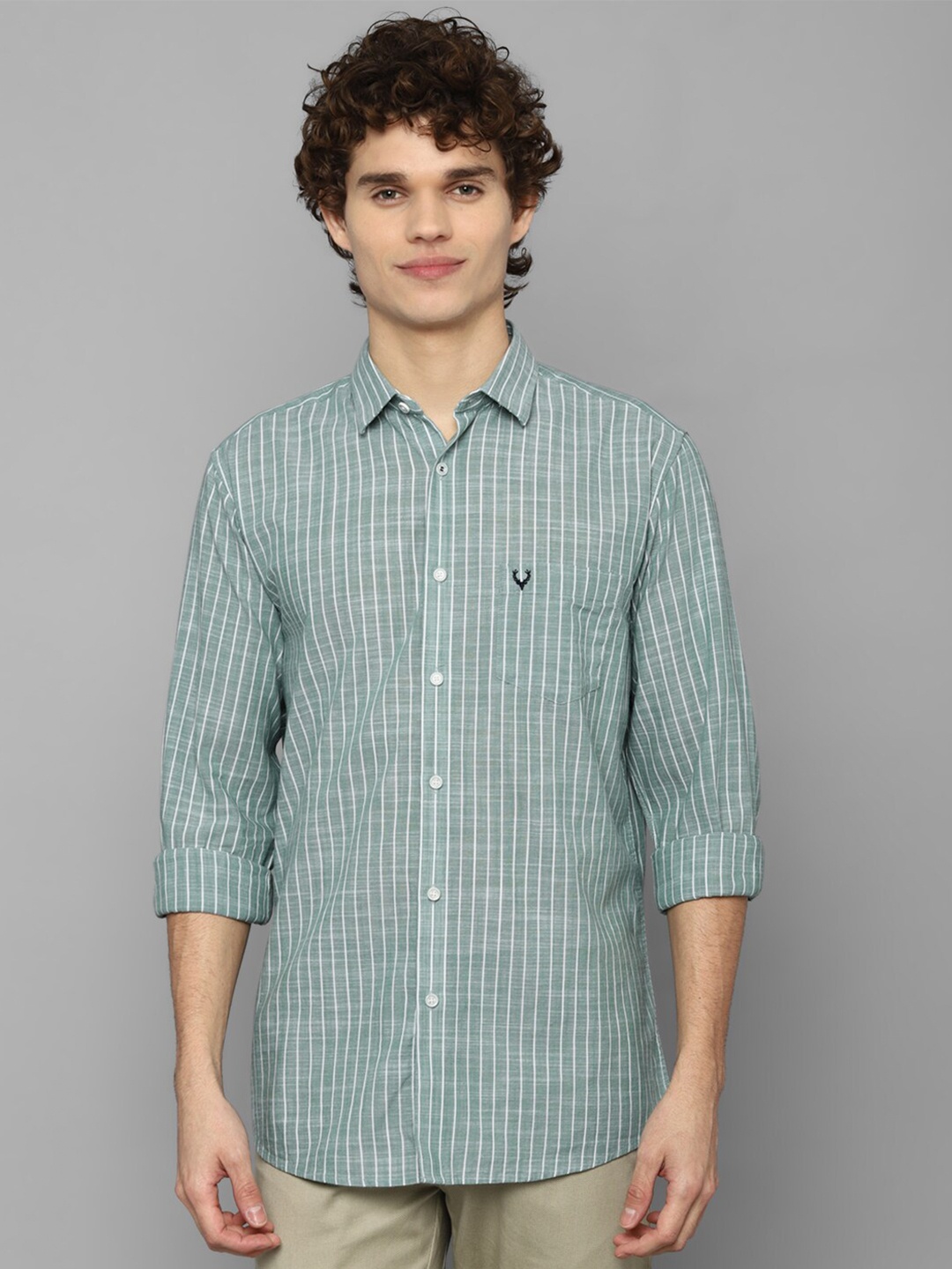 

Allen Solly Men Green Slim Fit Casual Shirt