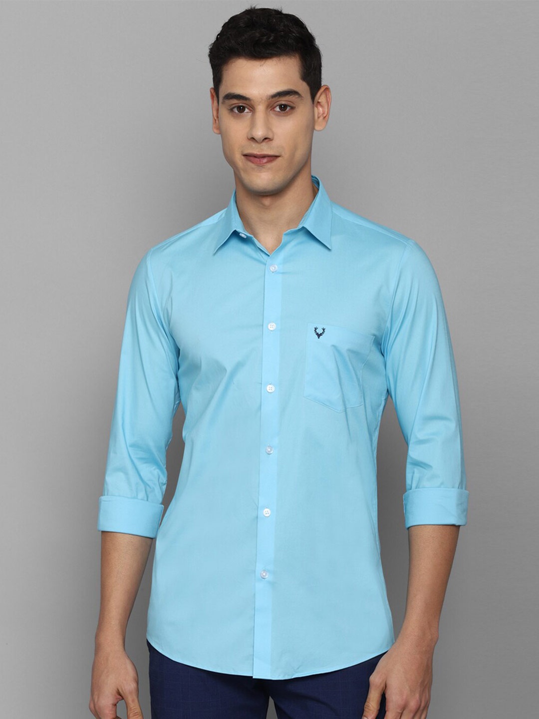 

Allen Solly Men Blue Cotton Slim Fit Casual Shirt