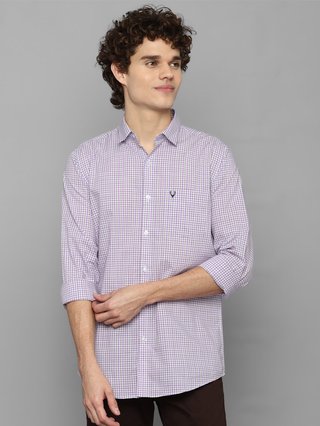 

Allen Solly Men Off White Slim Fit Checked Casual Shirt