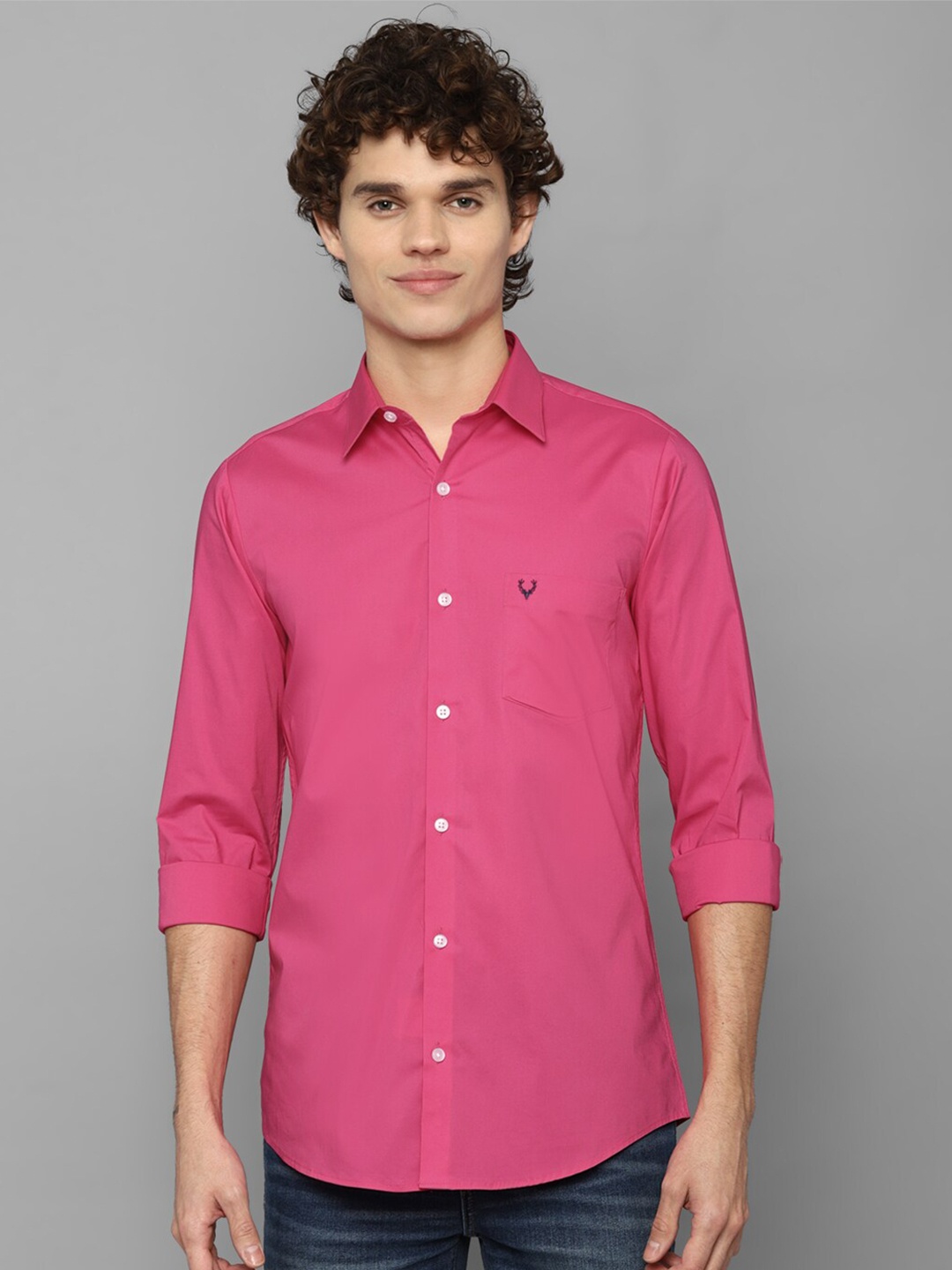 

Allen Solly Men Pink Slim Fit Casual Shirt