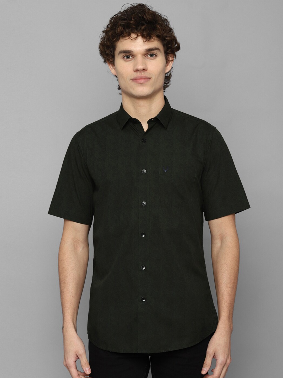 

Allen Solly Men Grey Short Sleeves Slim Fit Casual Shirt