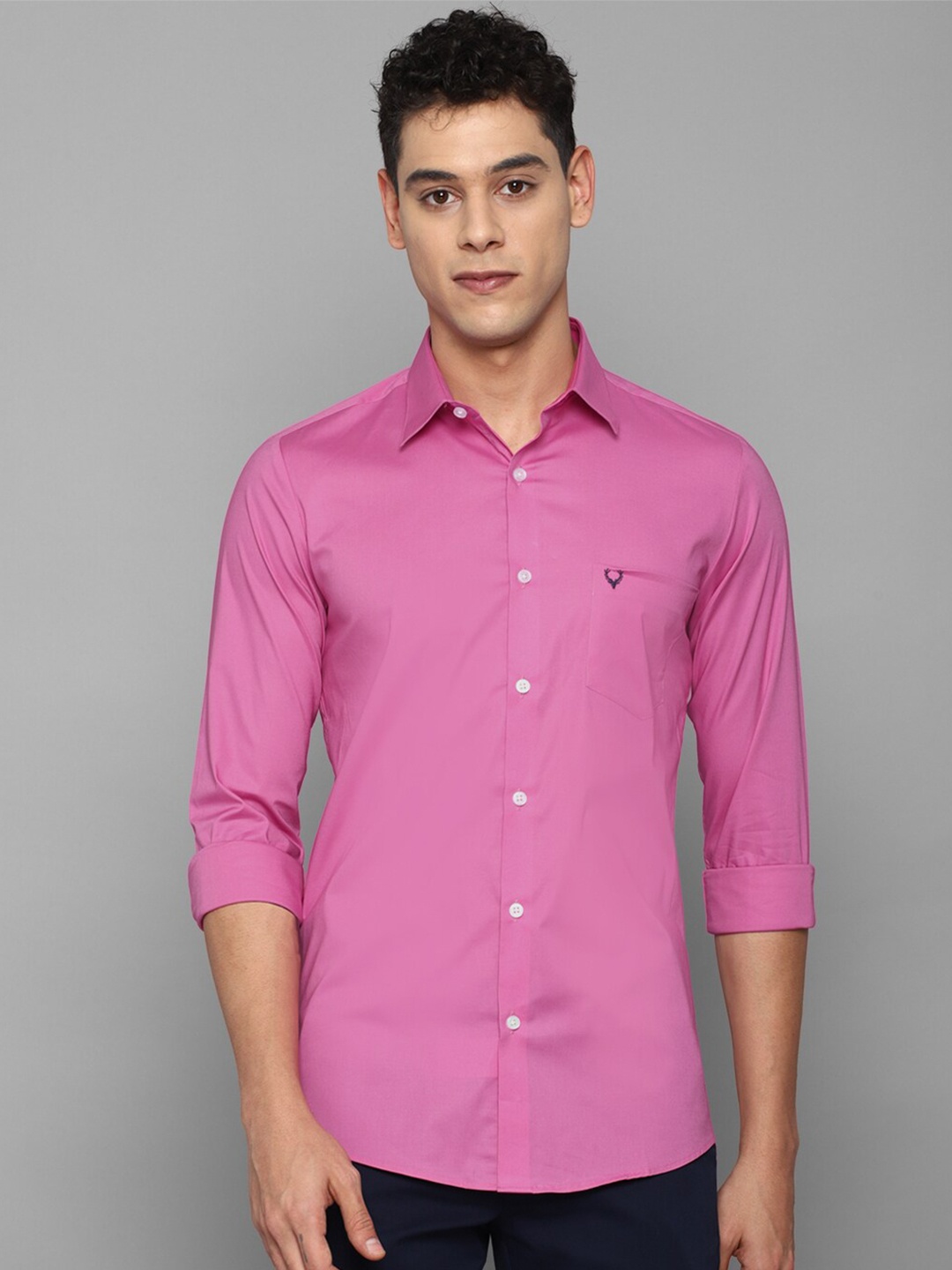 

Allen Solly Men Pink Slim Fit Solid Casual Shirt