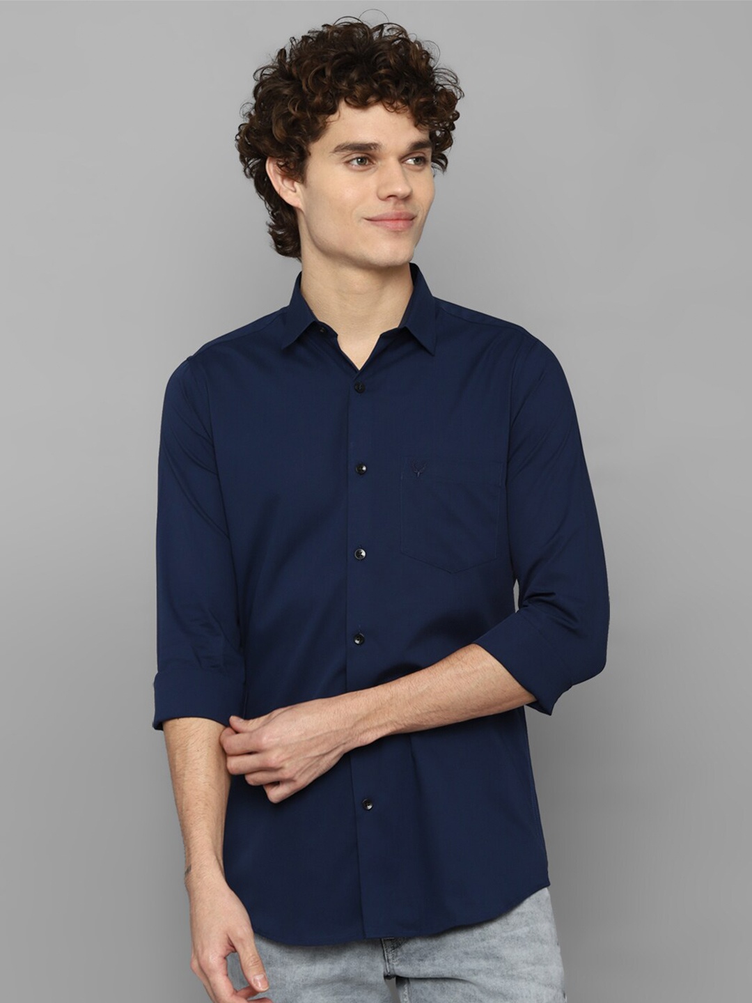 

Allen Solly Men Navy Blue Slim Fit Casual Shirt