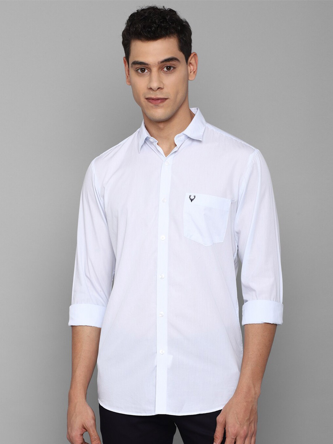 

Allen Solly Men White Cotton Slim Fit Casual Shirt
