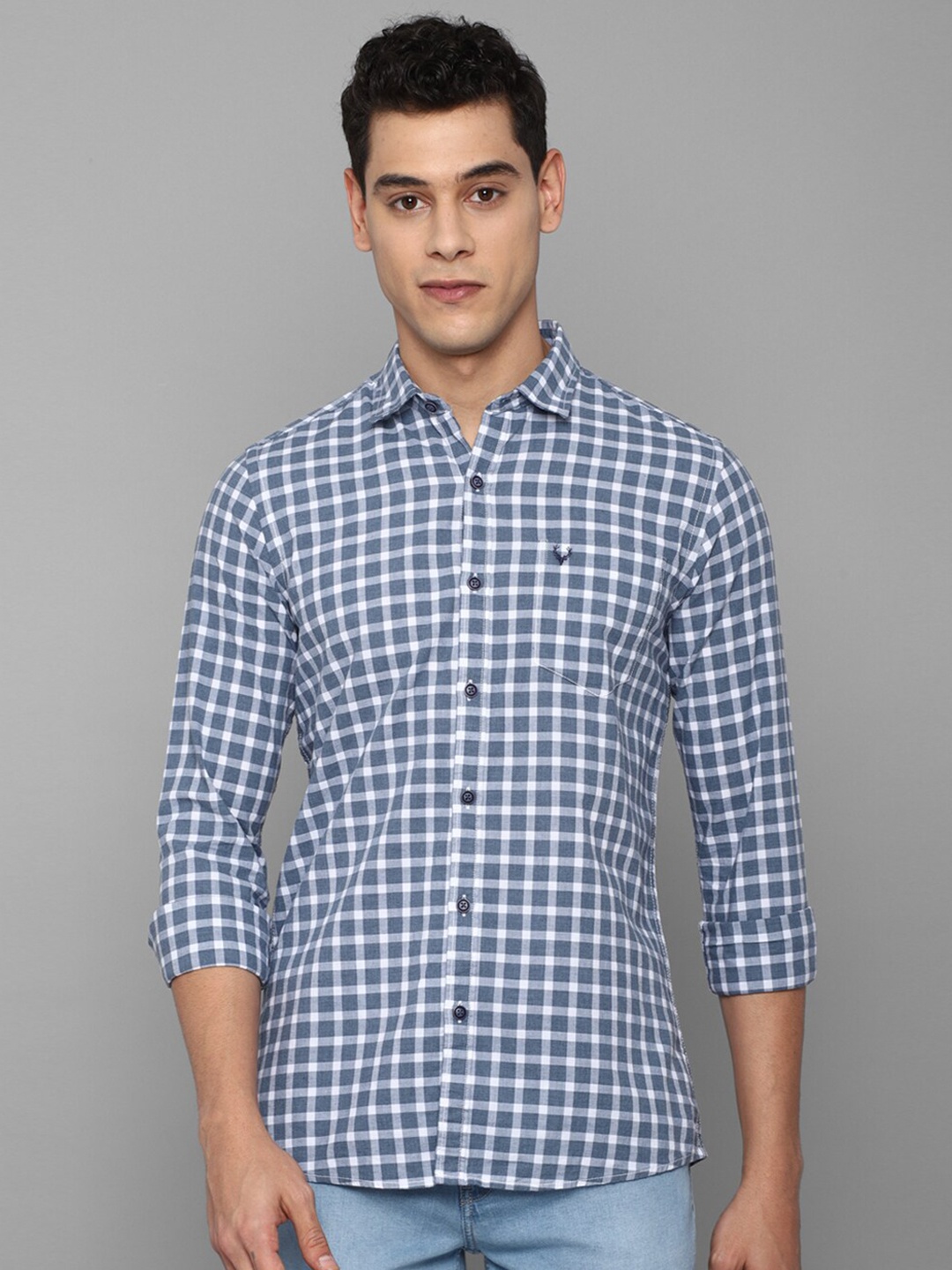 

Allen Solly Sport Men Blue Checked Casual Shirt