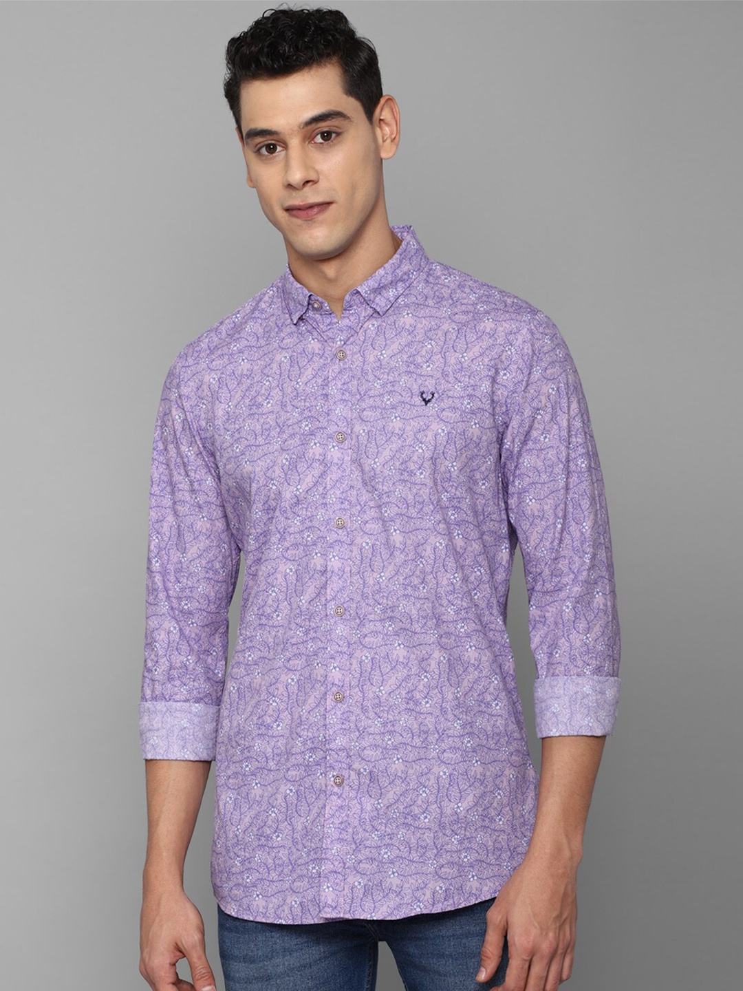 

Allen Solly Sport Men Purple Abstract Printed Casual Shirt