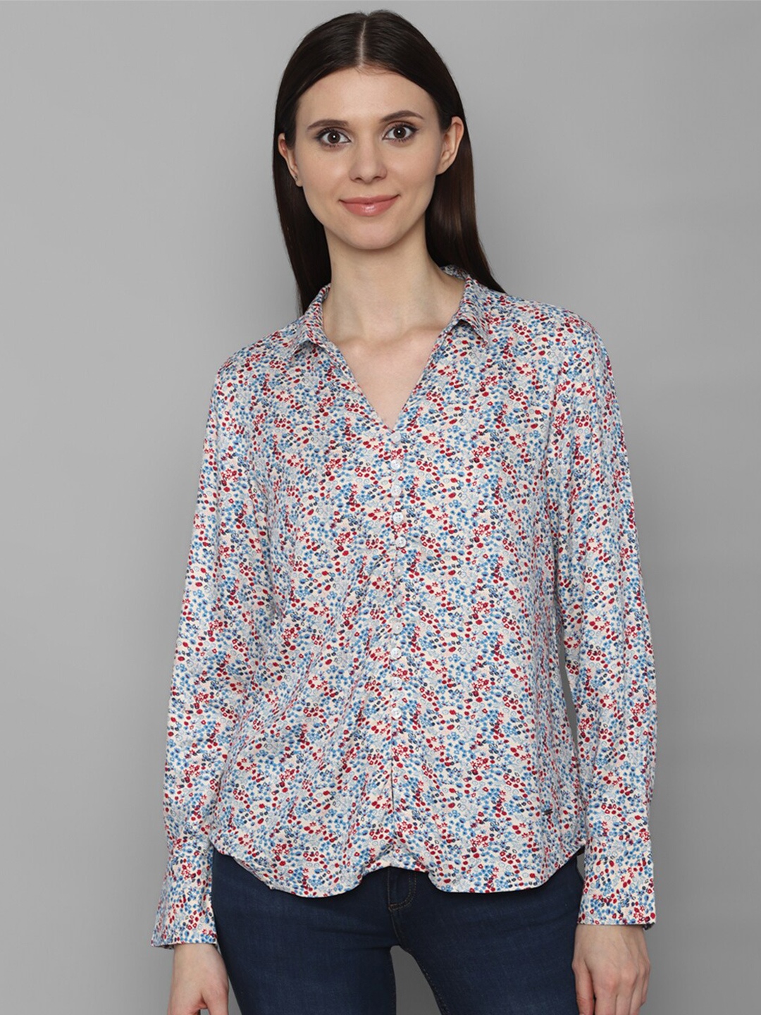 

Allen Solly Woman Women White Floral Printed Casual Shirt