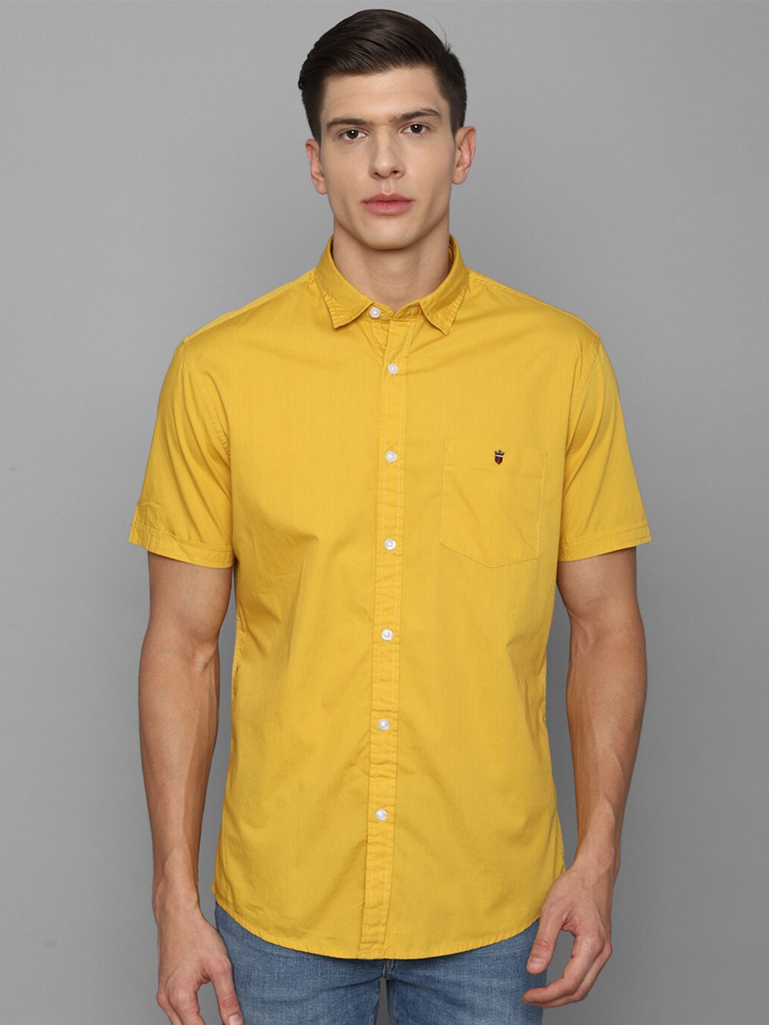 

Louis Philippe Jeans Men Yellow Slim Fit Pure Cotton Casual Shirt