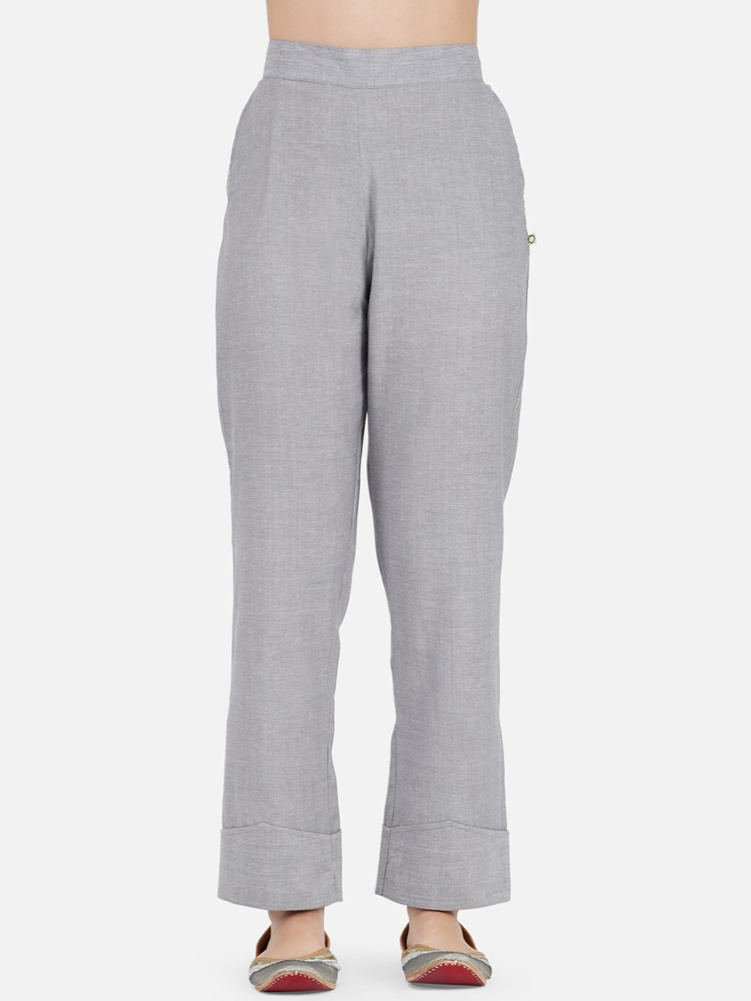 

FABNEST Women Grey Relaxed Trousers