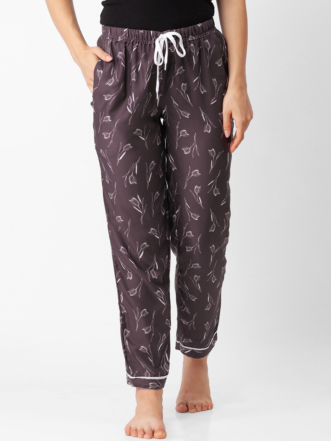 

NOIRA Women Brown Printed Lounge Pants