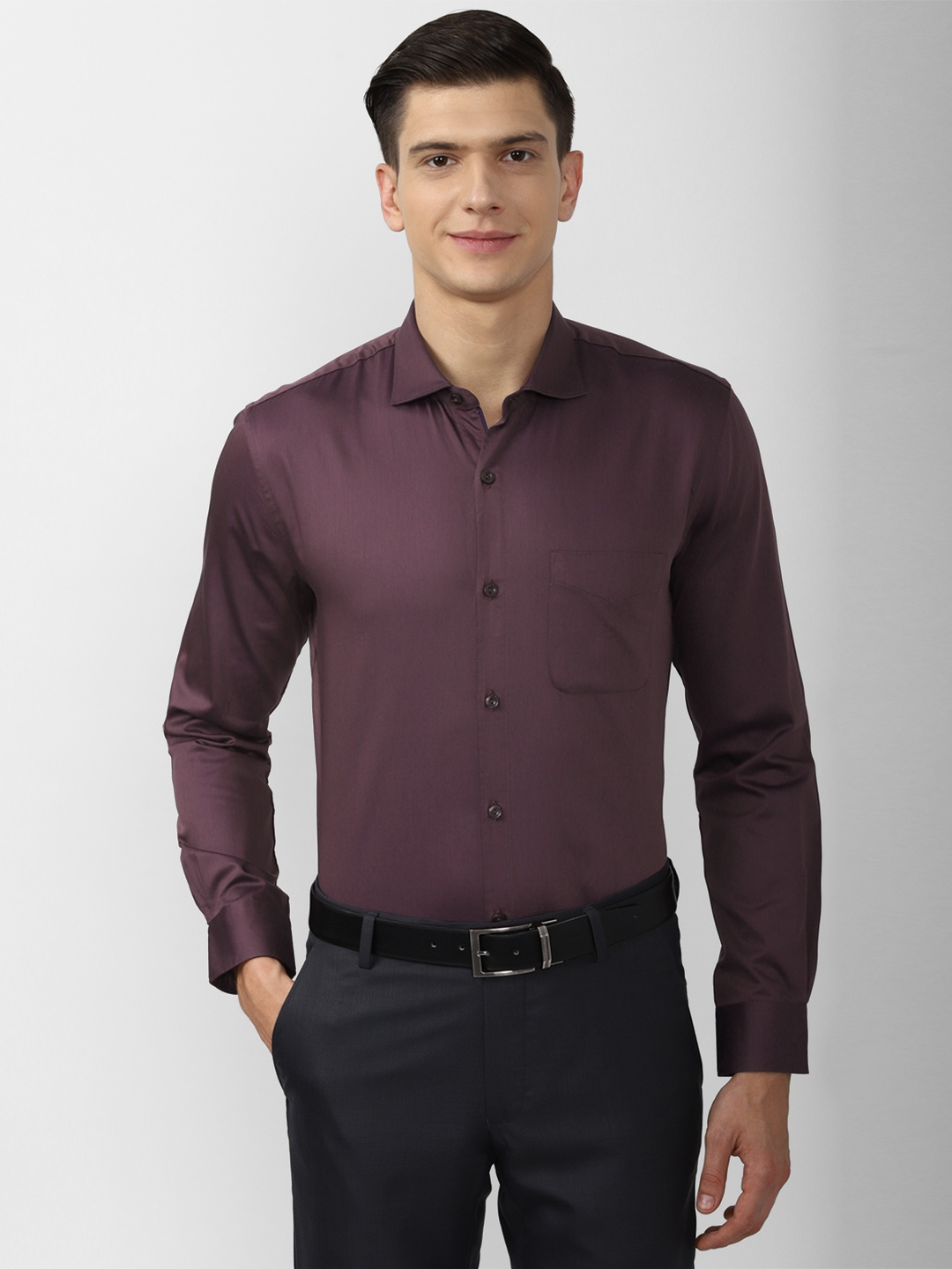 

Peter England Elite Men Maroon Slim Fit Formal Shirt