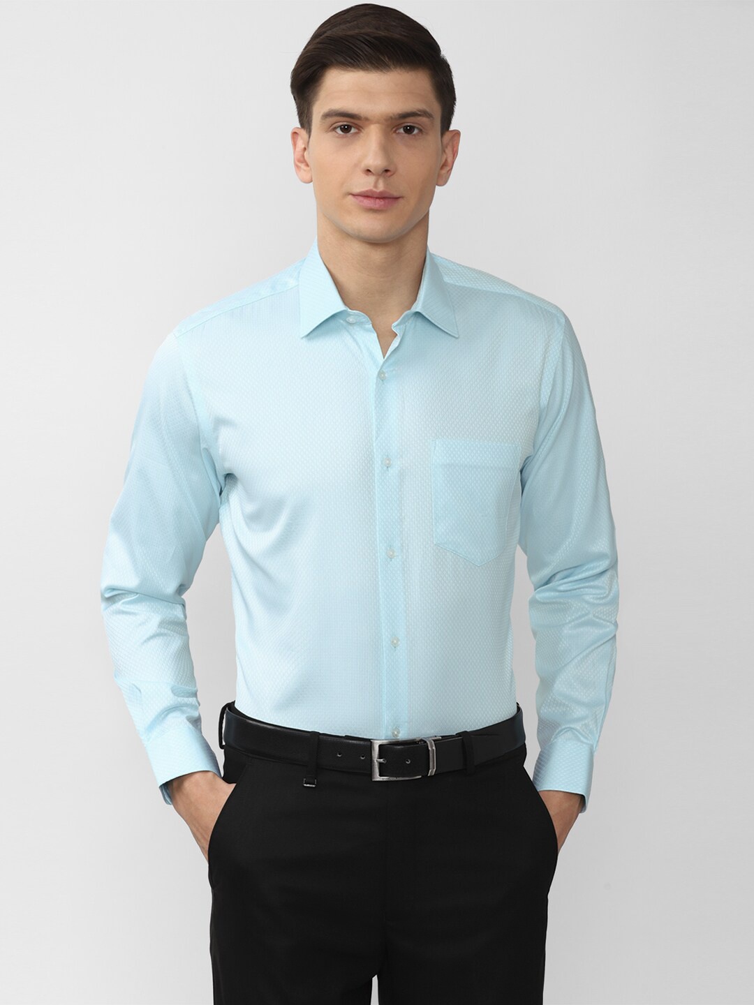 

Van Heusen Men Blue Formal Long Sleeve Shirt
