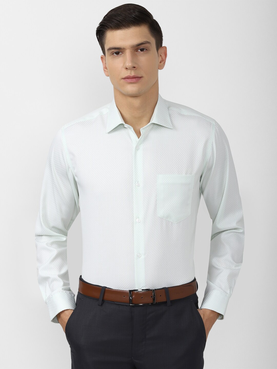 

Van Heusen Men Sea Green Formal Long sleeve Shirt