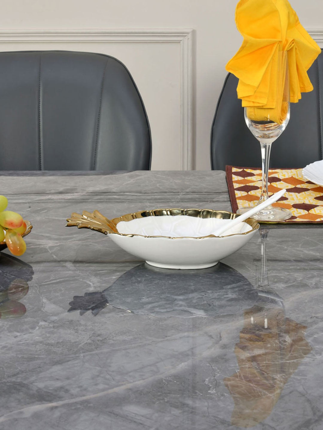 

Athome by Nilkamal White Porcelain Bowl with Spoon