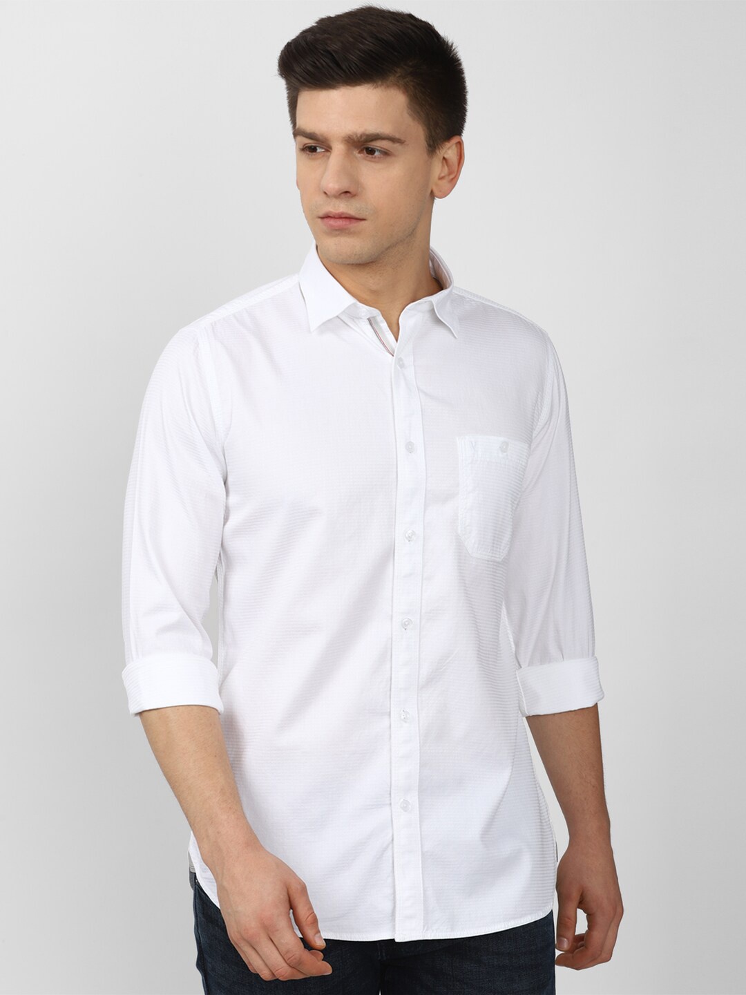 

Van Heusen Sport Men White Slim Fit Casual Long sleeve Shirt