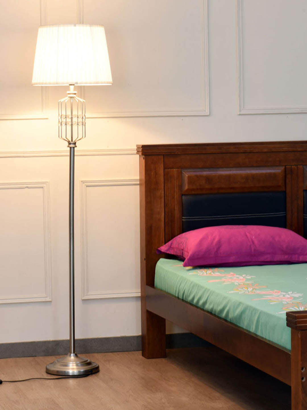 

Athome by Nilkamal Silver-Toned Solid Floor Lamp