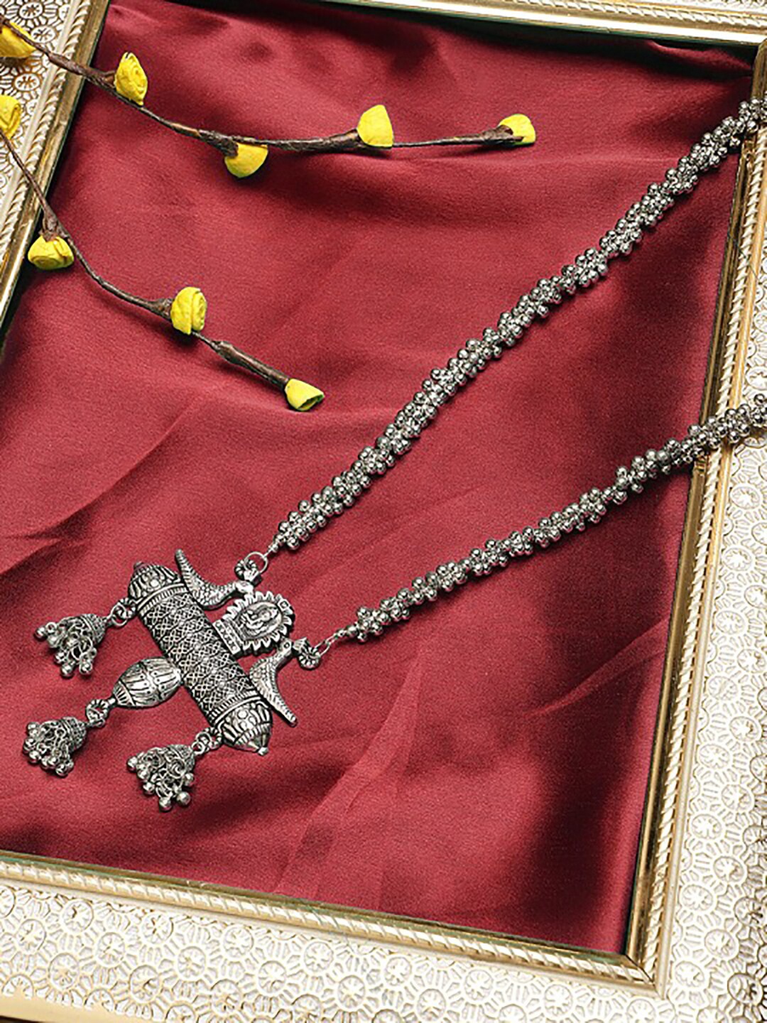 

KACY Silver-Toned Silver-Plated Temple Necklace