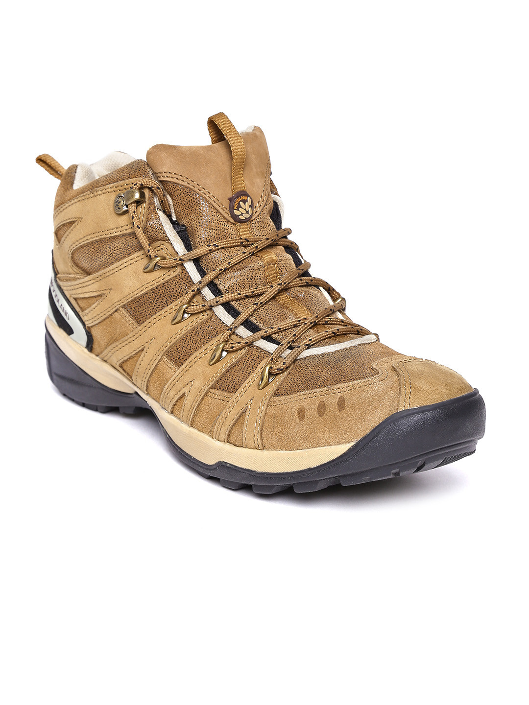 

Woodland Men Leather Mid-Top Desert Boots, Brown