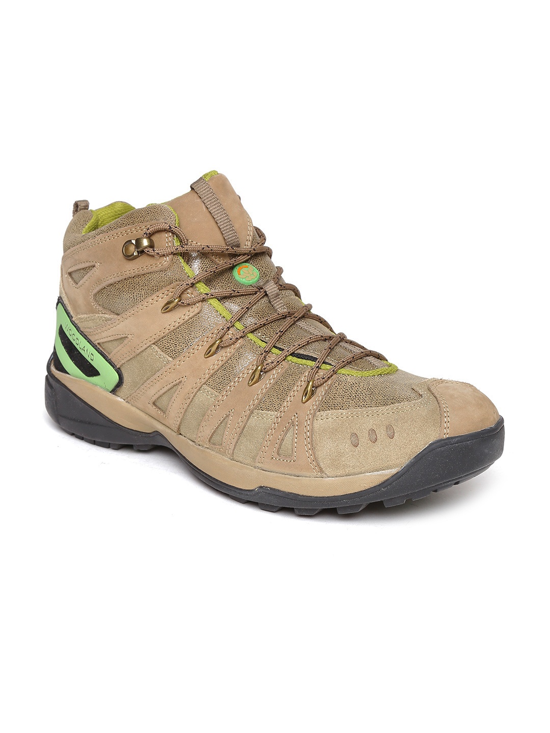 

Woodland ProPlanet Men Leather Mid-Top Trekking Shoes, Khaki