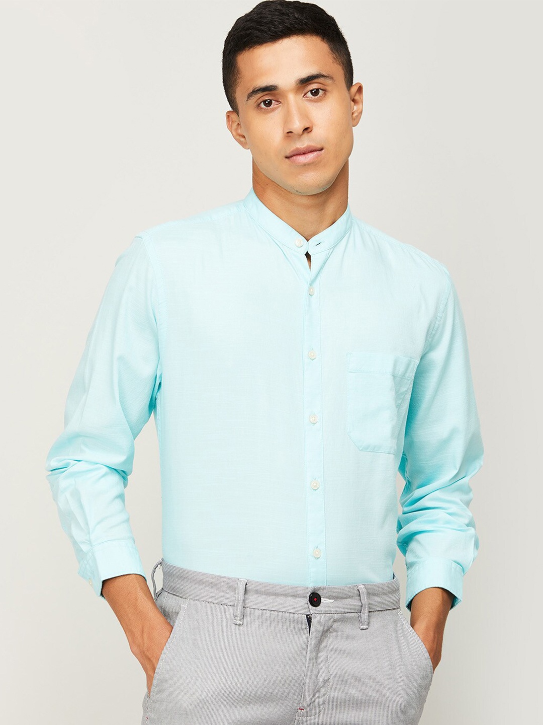 

CODE by Lifestyle Men Blue Cotton Formal Shirt