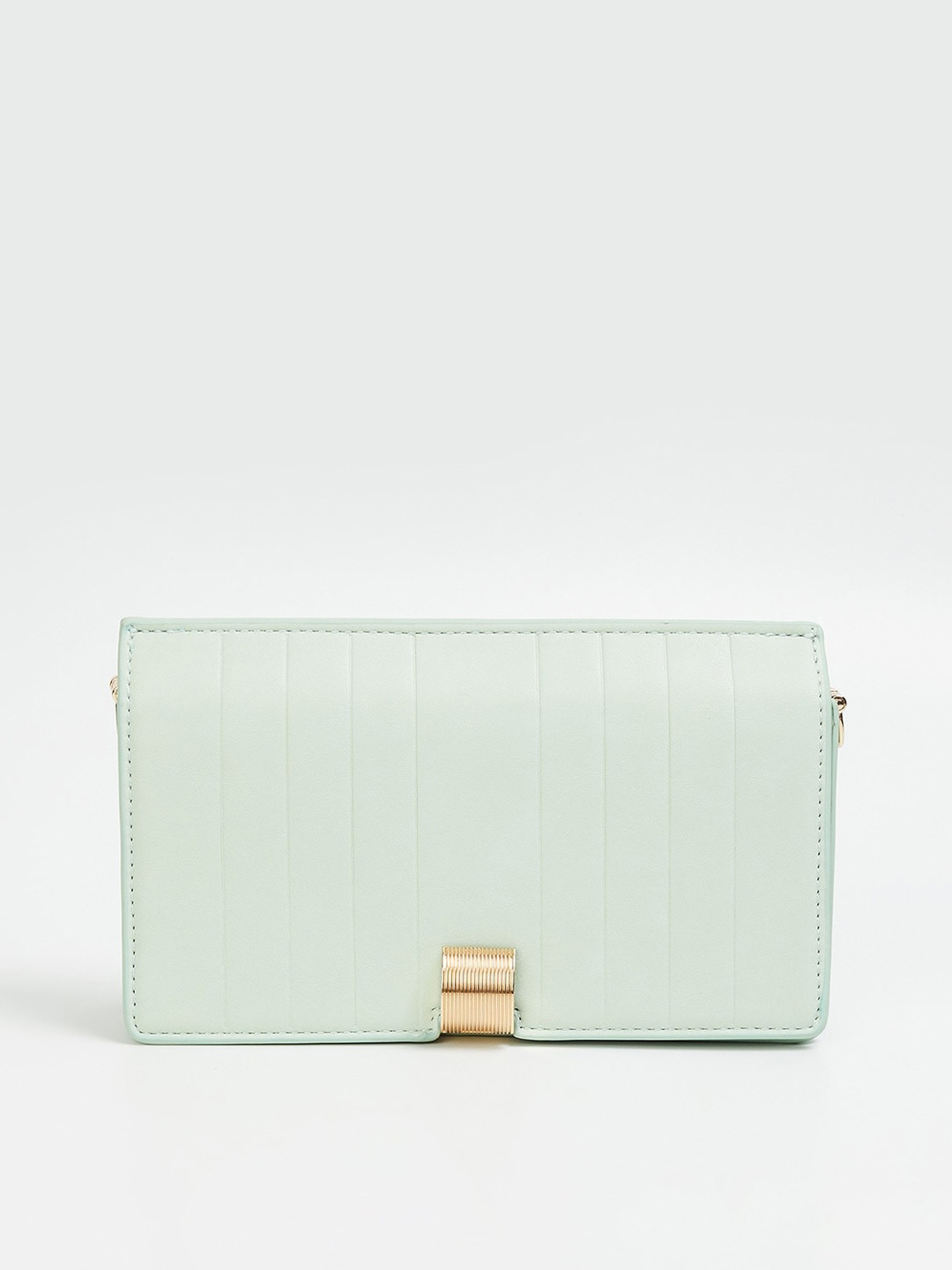 

Ginger by Lifestyle Green Checked Textured Oversized Structured Satchel with Quilted