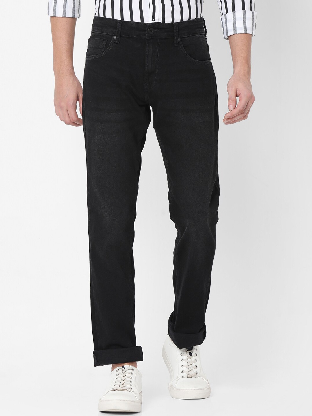 

SPYKAR Men Black Slim Fit Light Fade Jeans