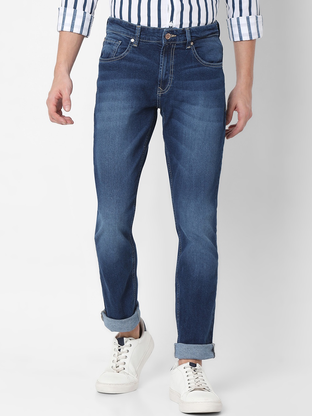 

SPYKAR Men Blue Slim Fit Heavy Fade Jeans
