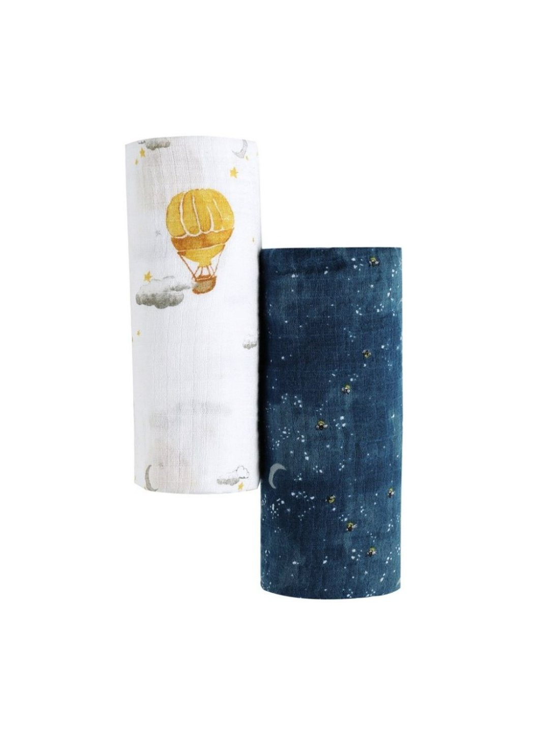 

Malabar White & Teal Blue Set Of 2 Organic Swaddle