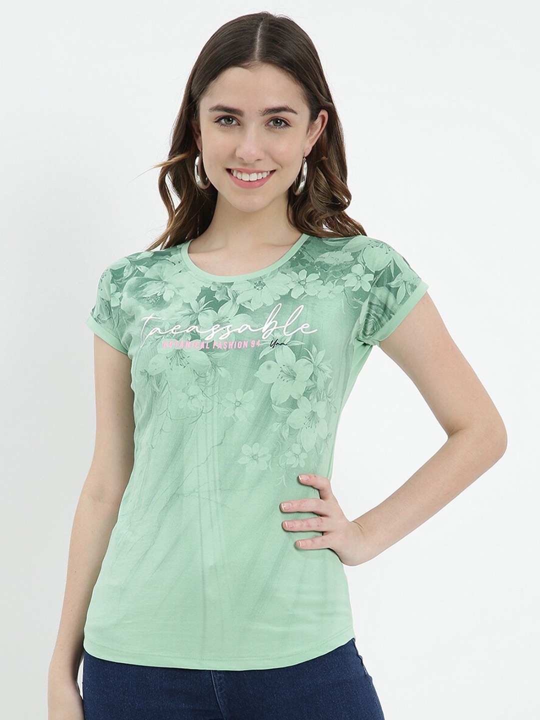 

V2 Value & Variety Green Floral Print Top
