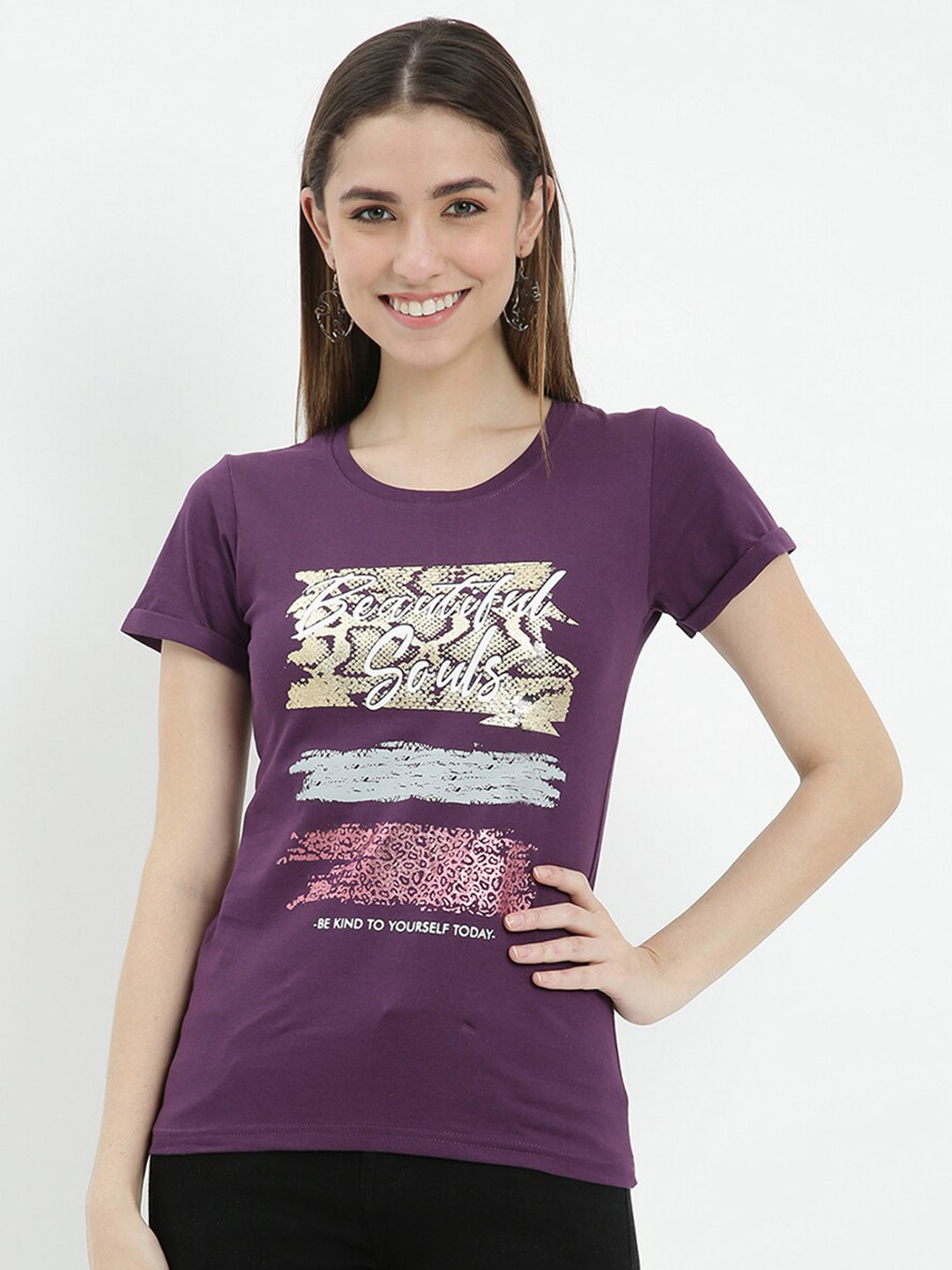 

V2 Value & Variety Purple Styled Back Top