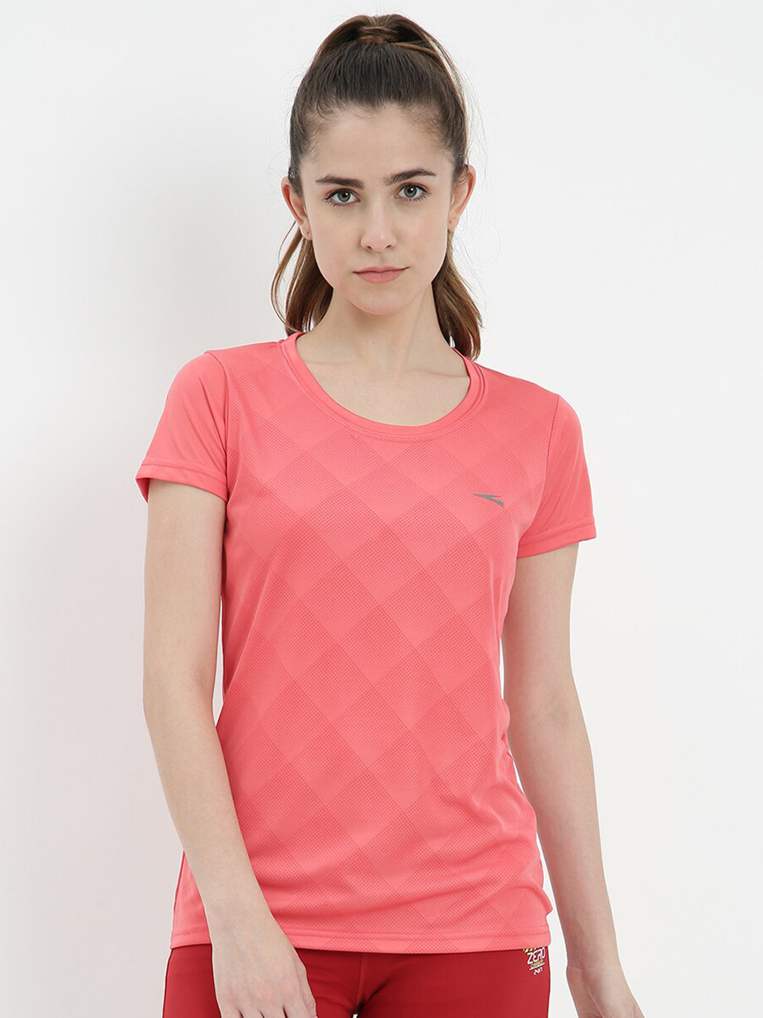 

V2 Value & Variety Coral Checked Top