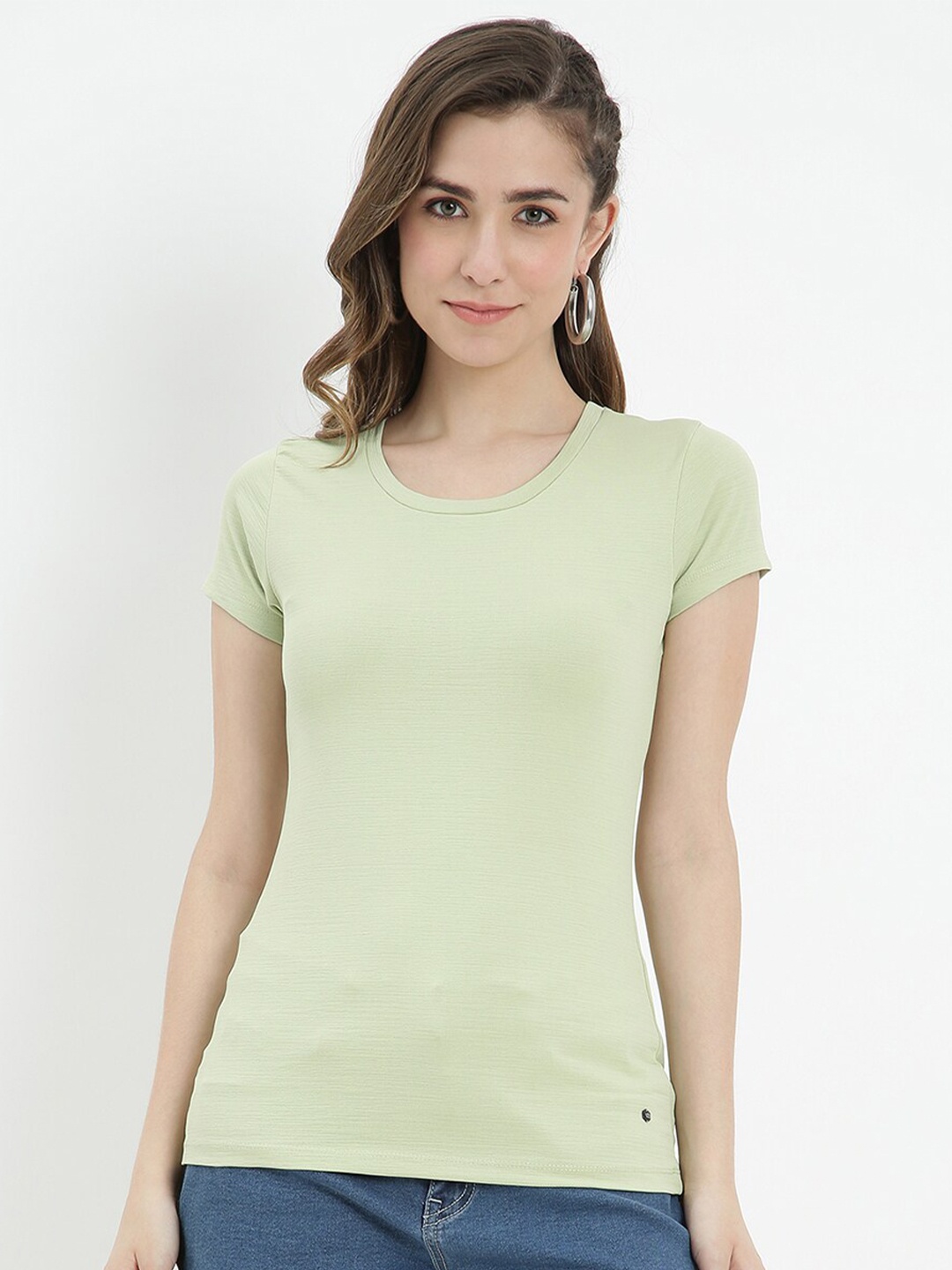 

V2 Value & Variety Women Green Solid T-shirt