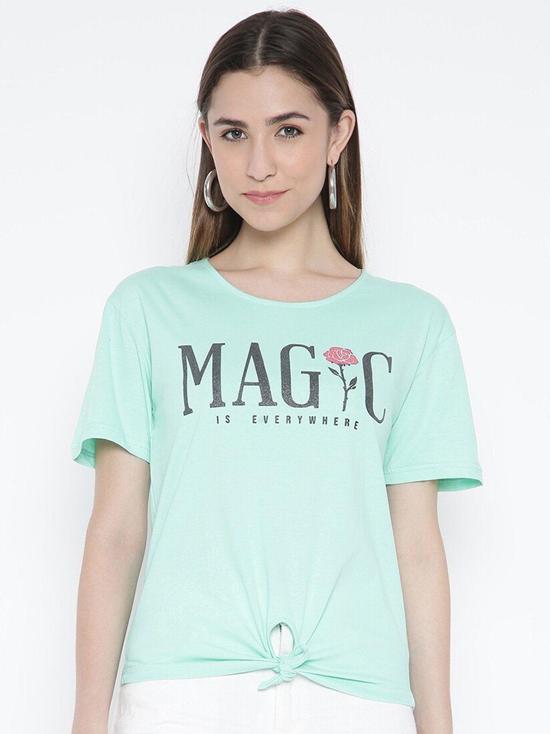 

V2 Value & Variety Women Green Print Top