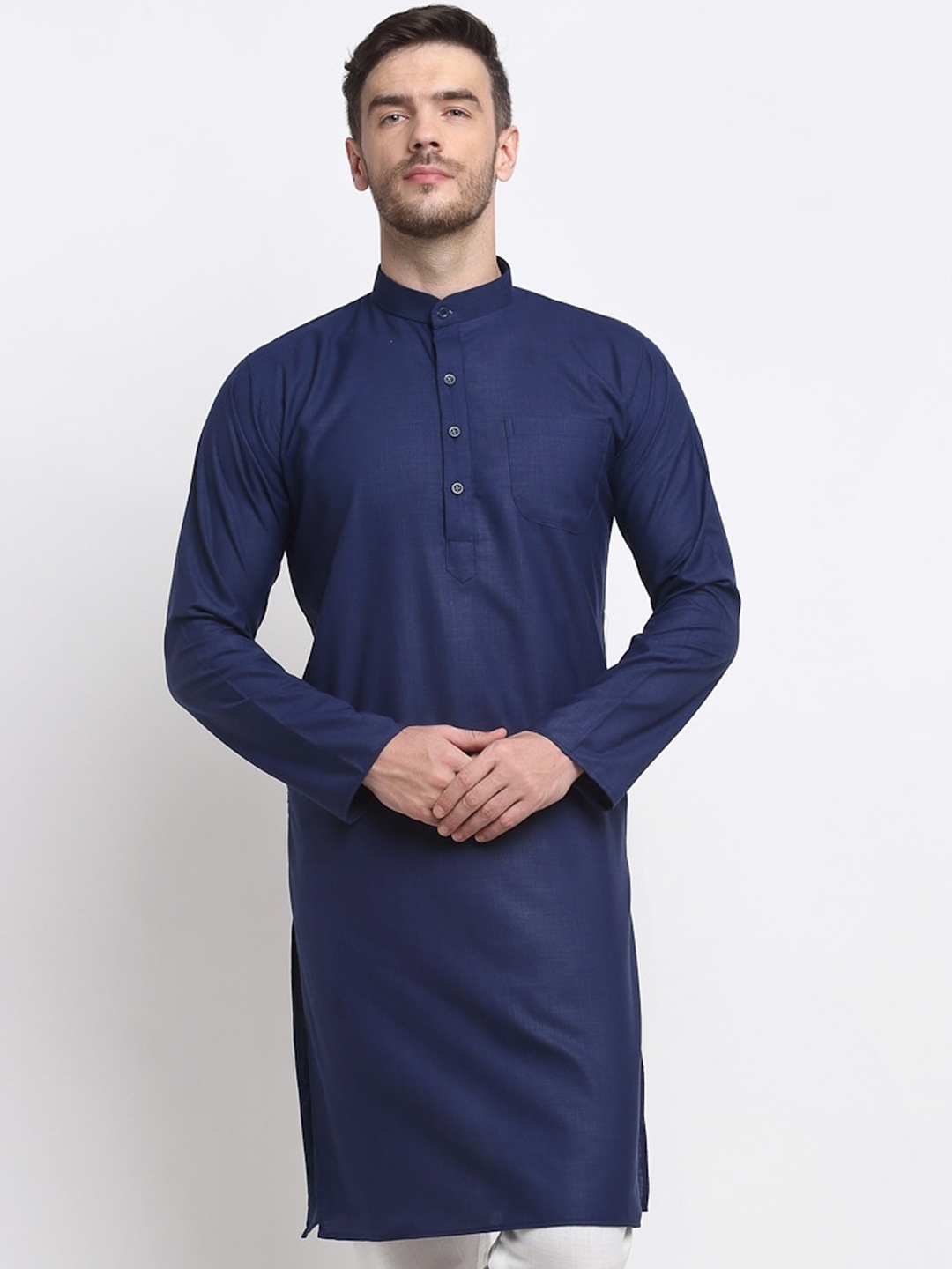 

Benstoke Men Navy Blue Kurta