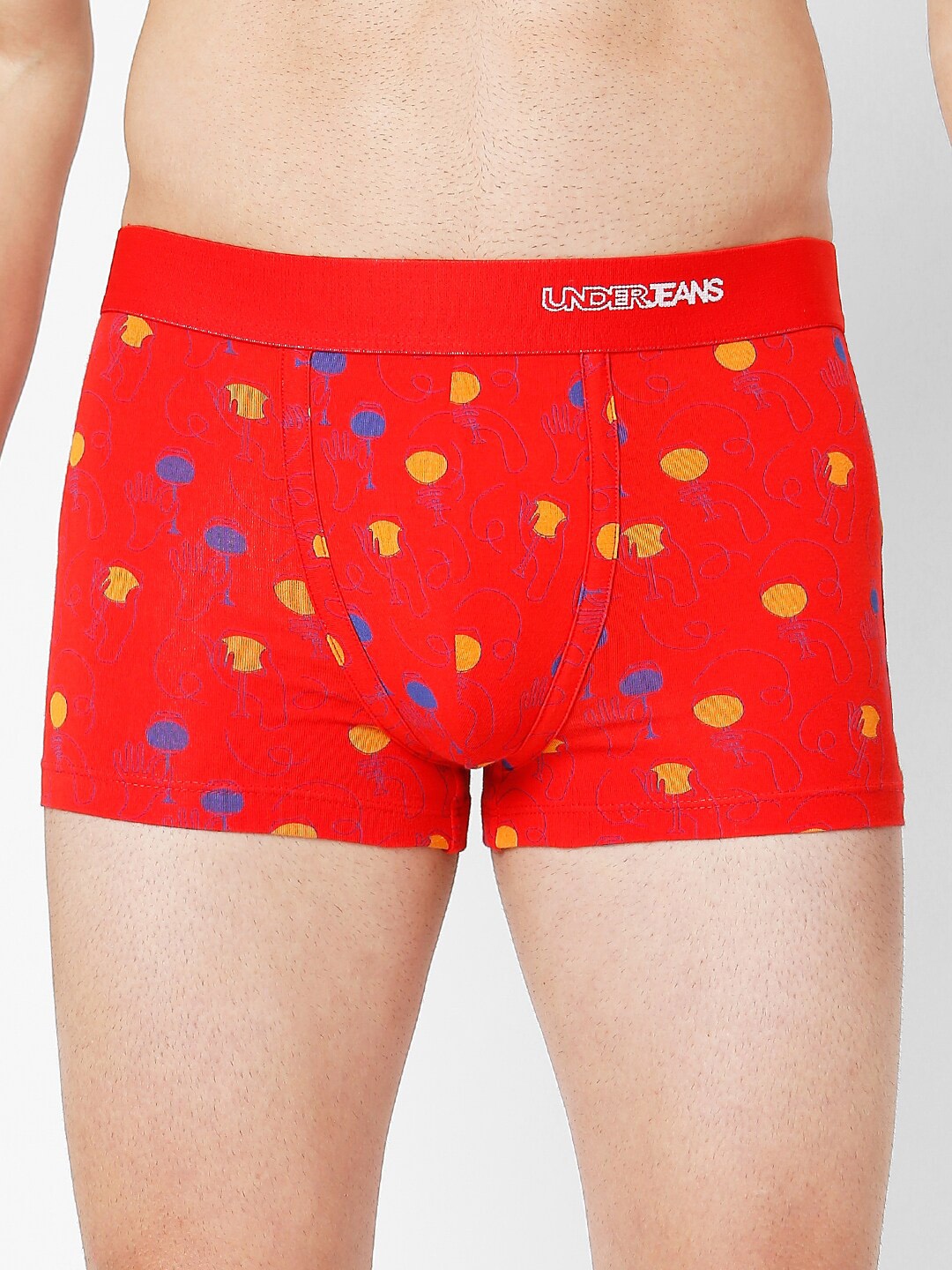 

UnderJeans by Spykar Men Cotton Blend Trunk, Red