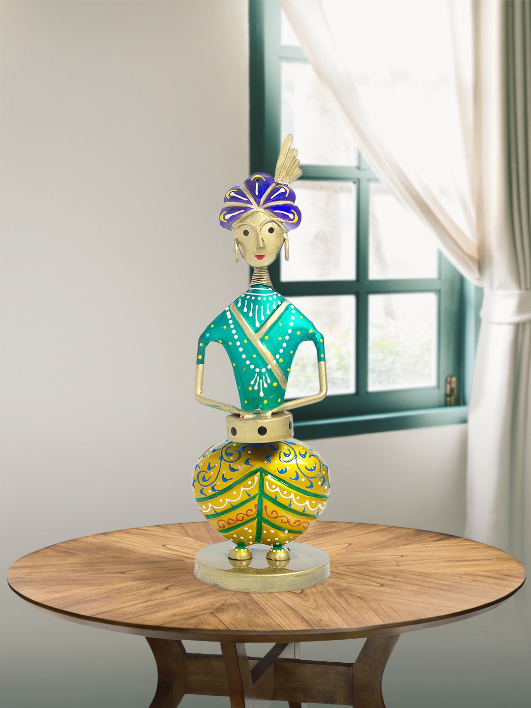 

Golden Peacock Blue & Gold-Coloured Musician Figurine Showpieces