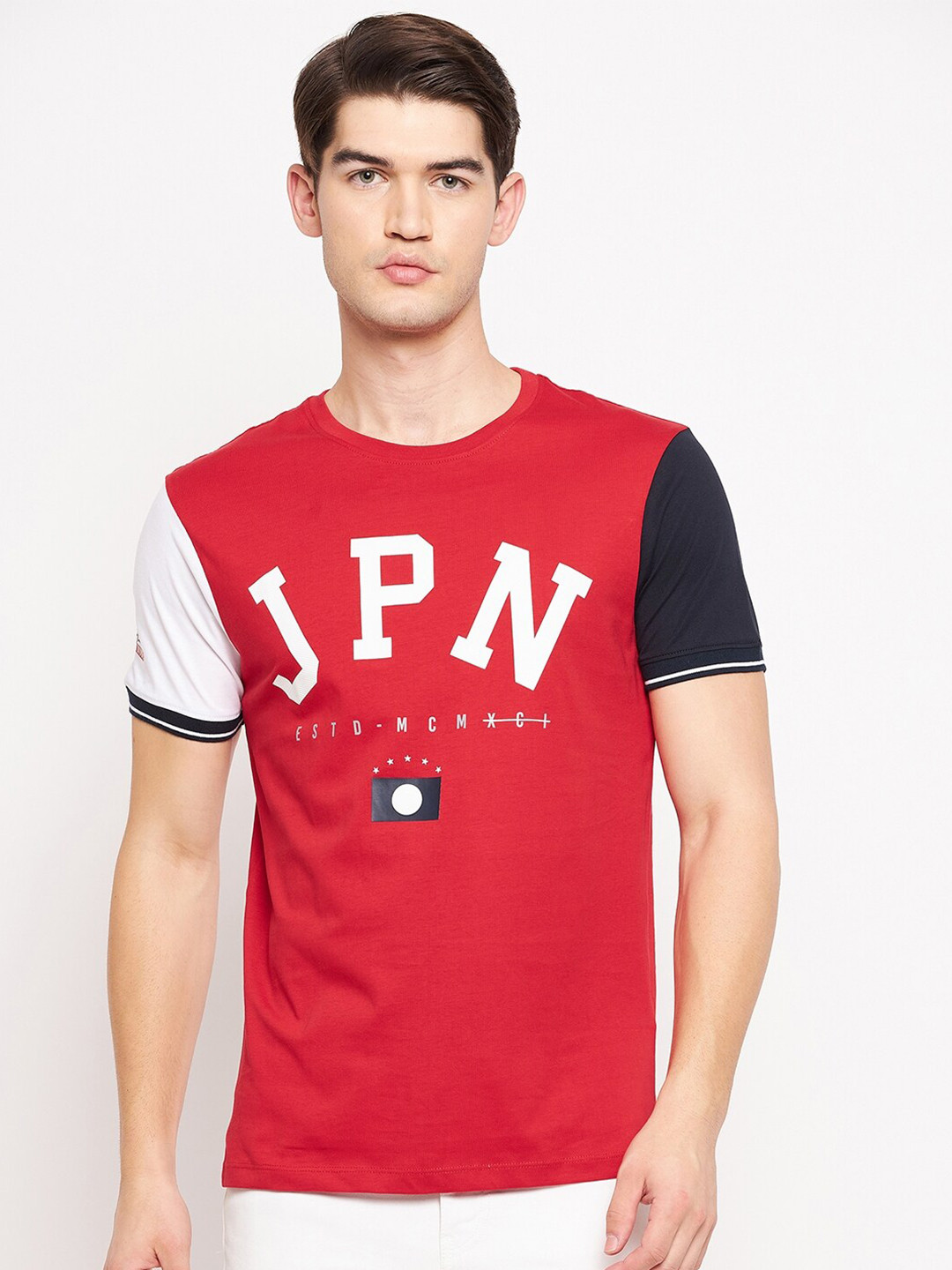 

Octave Men Red Typography Printed Cotton T-shirt