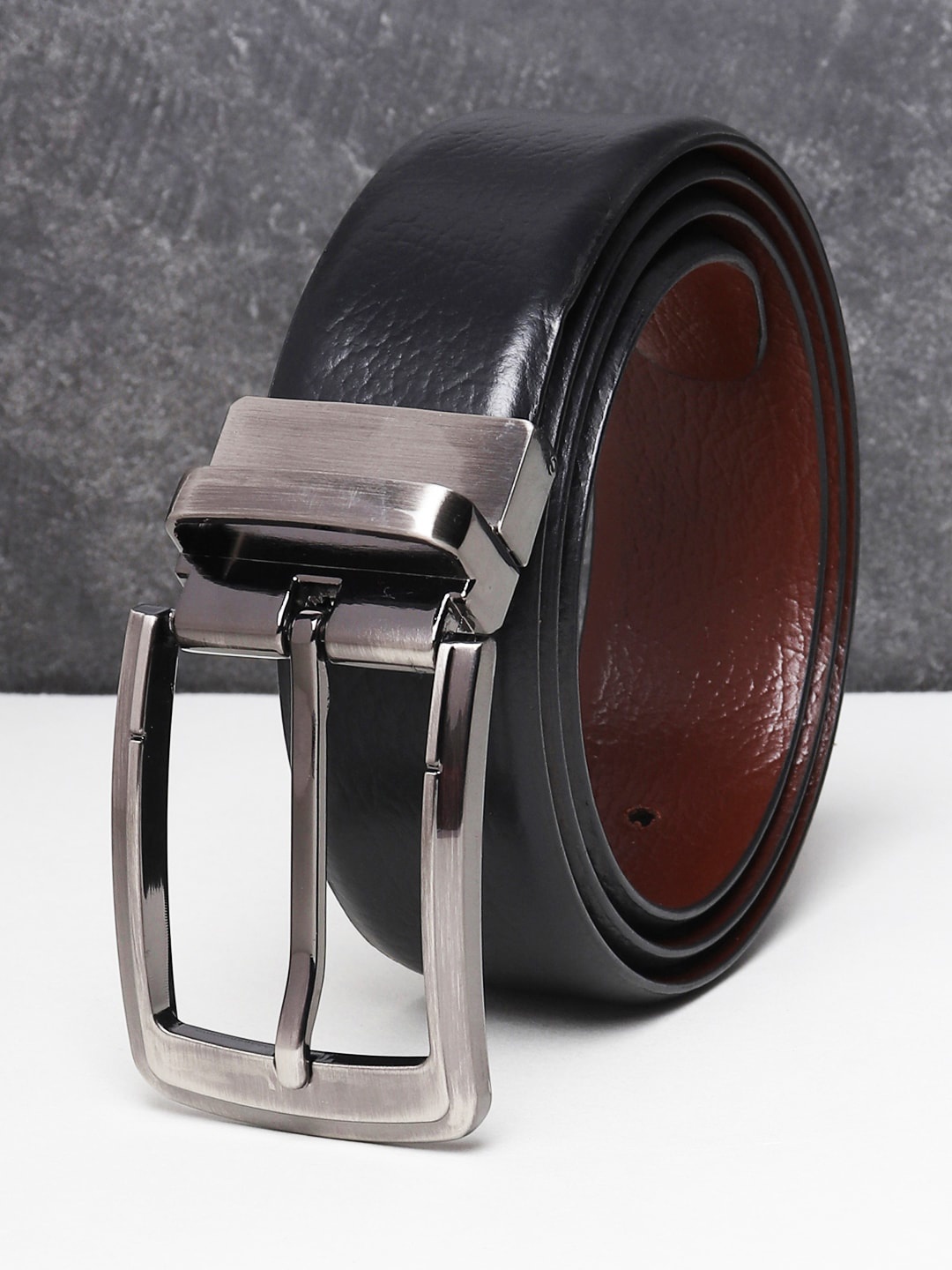 

Teakwood Leathers Men Black Textured Leather Formal Belt