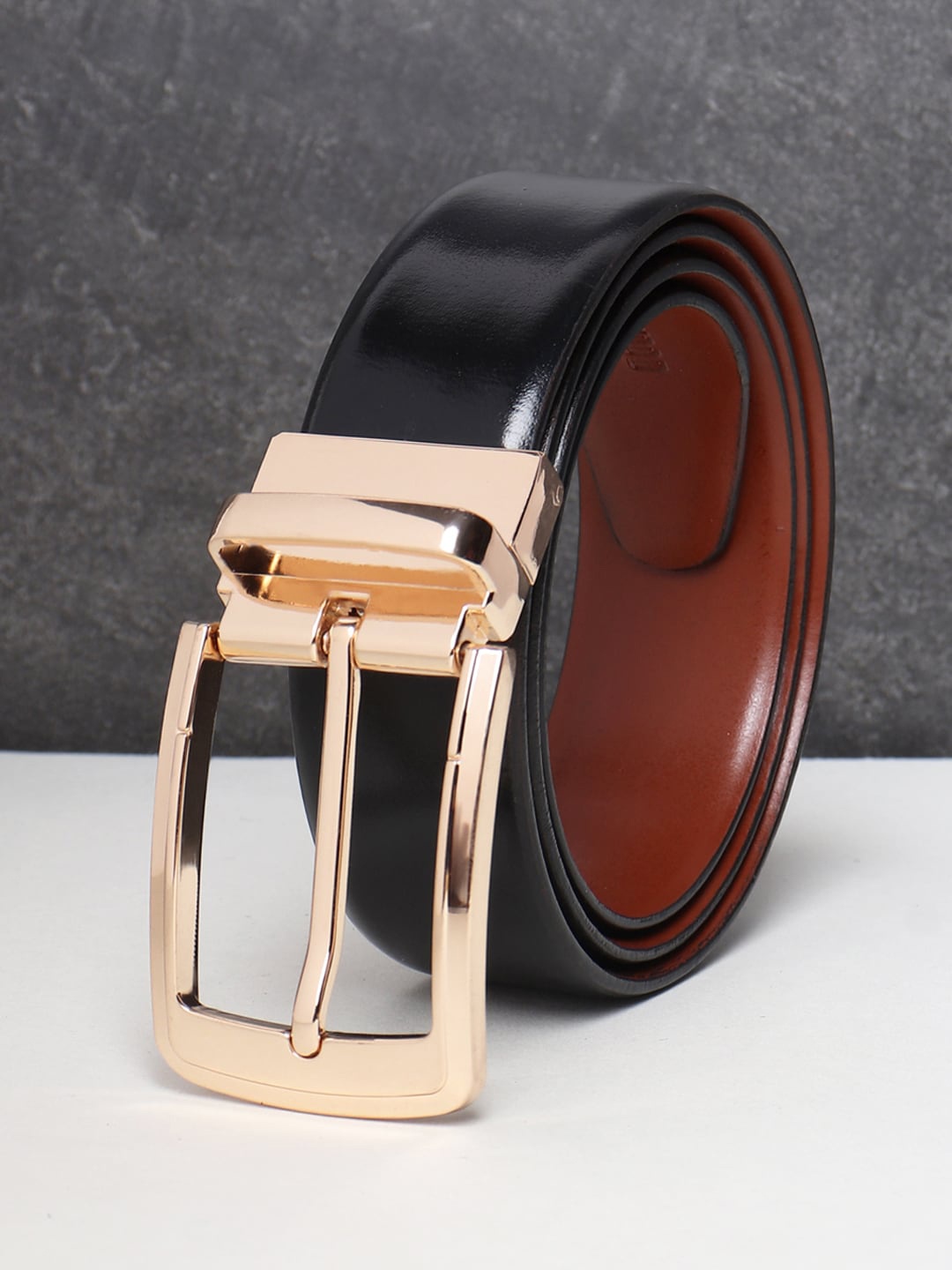 

Teakwood Leathers Men Black Leather Formal Belt
