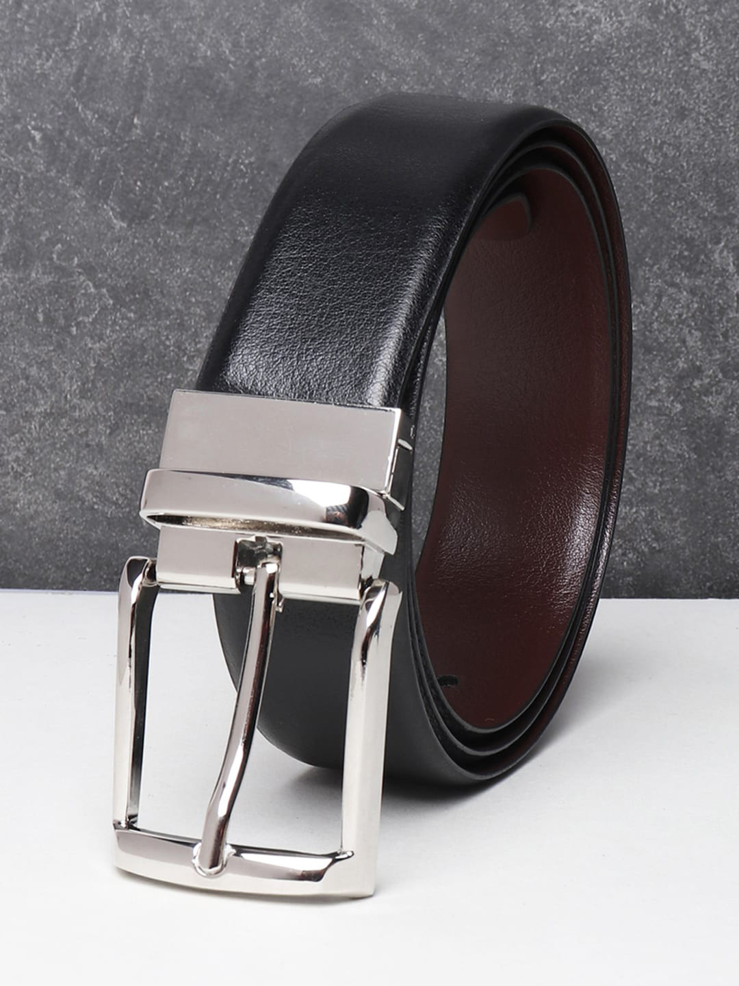 

Teakwood Leathers Men Black Leather Formal Belt