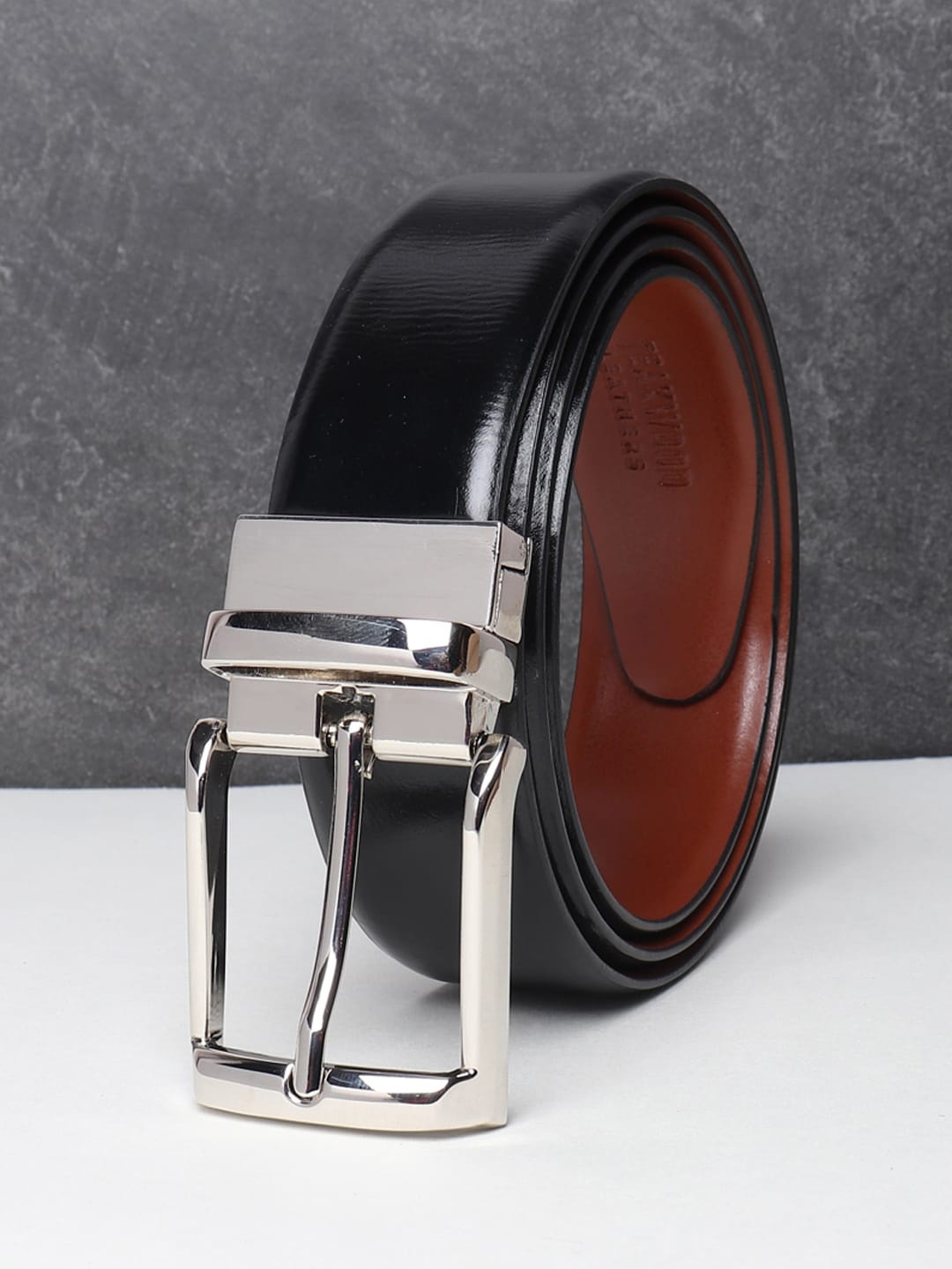 

Teakwood Leathers Men Black Leather Formal Belt