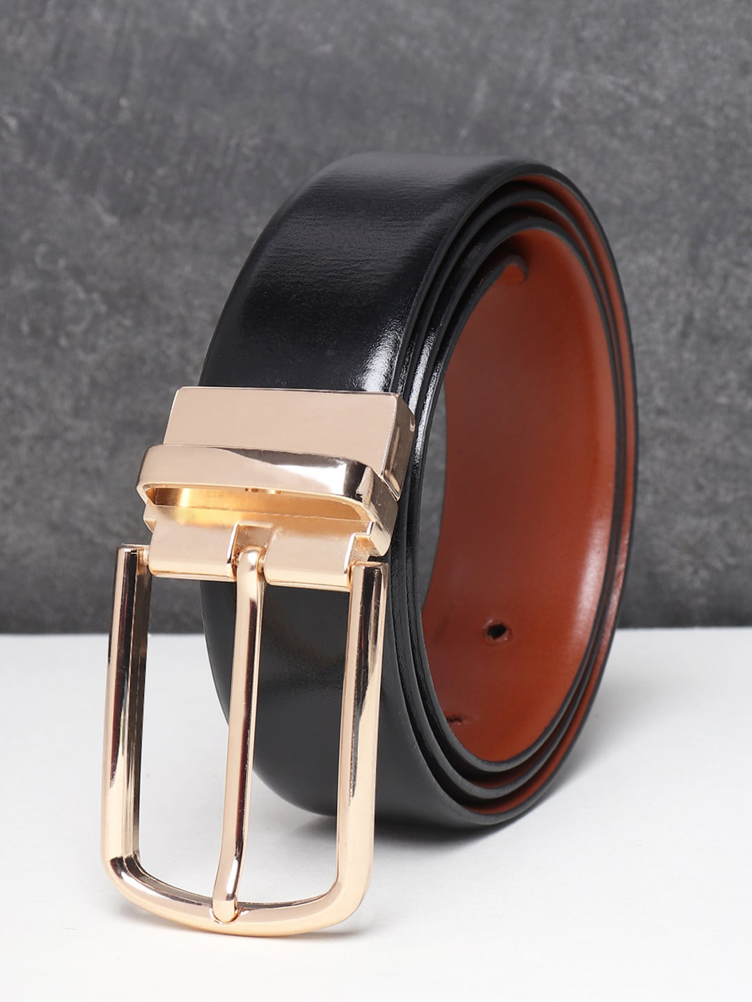 

Teakwood Leathers Men Black Leather Formal Belt