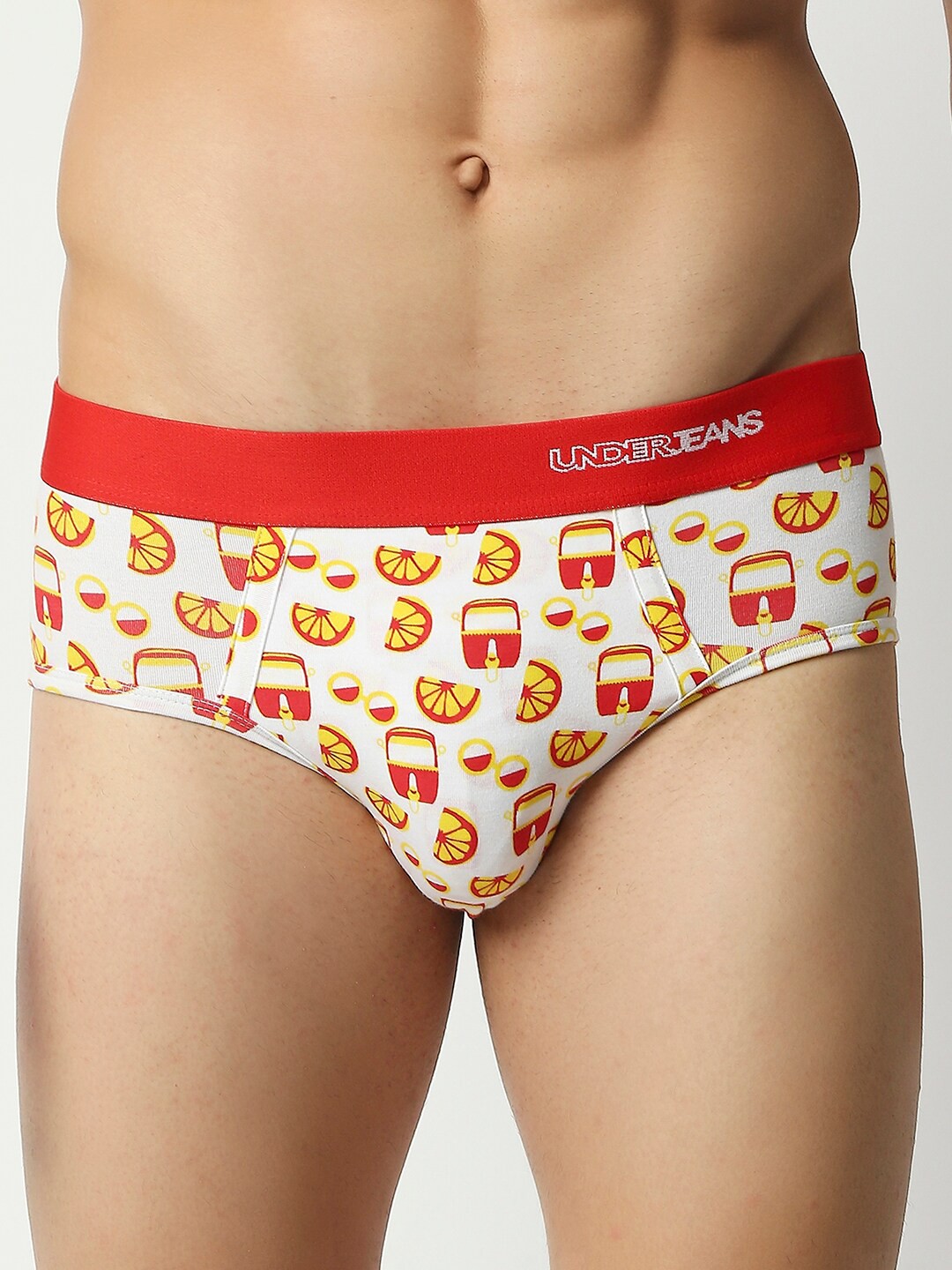 

Underjeans by Spykar Men Cotton Blend Brief, Red