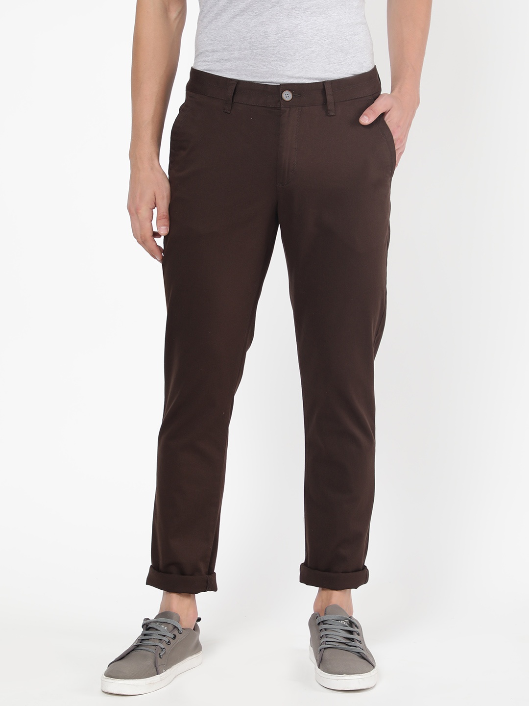 

AD By Arvind Men Brown Slim Fit Trouser