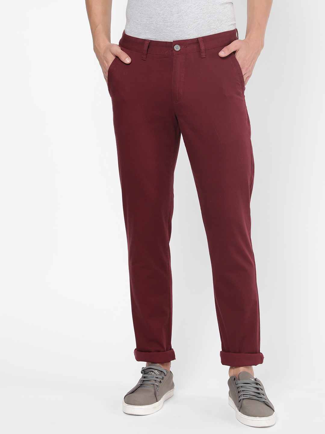 

AD By Arvind Men Red Slim Fit Chinos Trousers