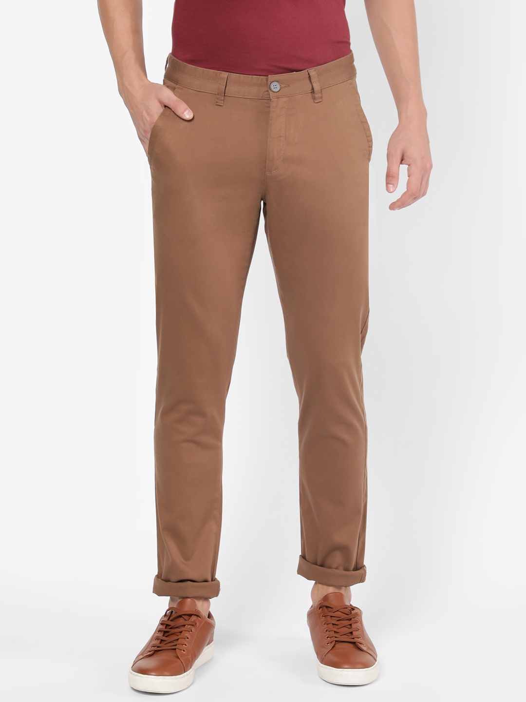 

AD By Arvind Men Brown Slim Fit Chinos Trousers